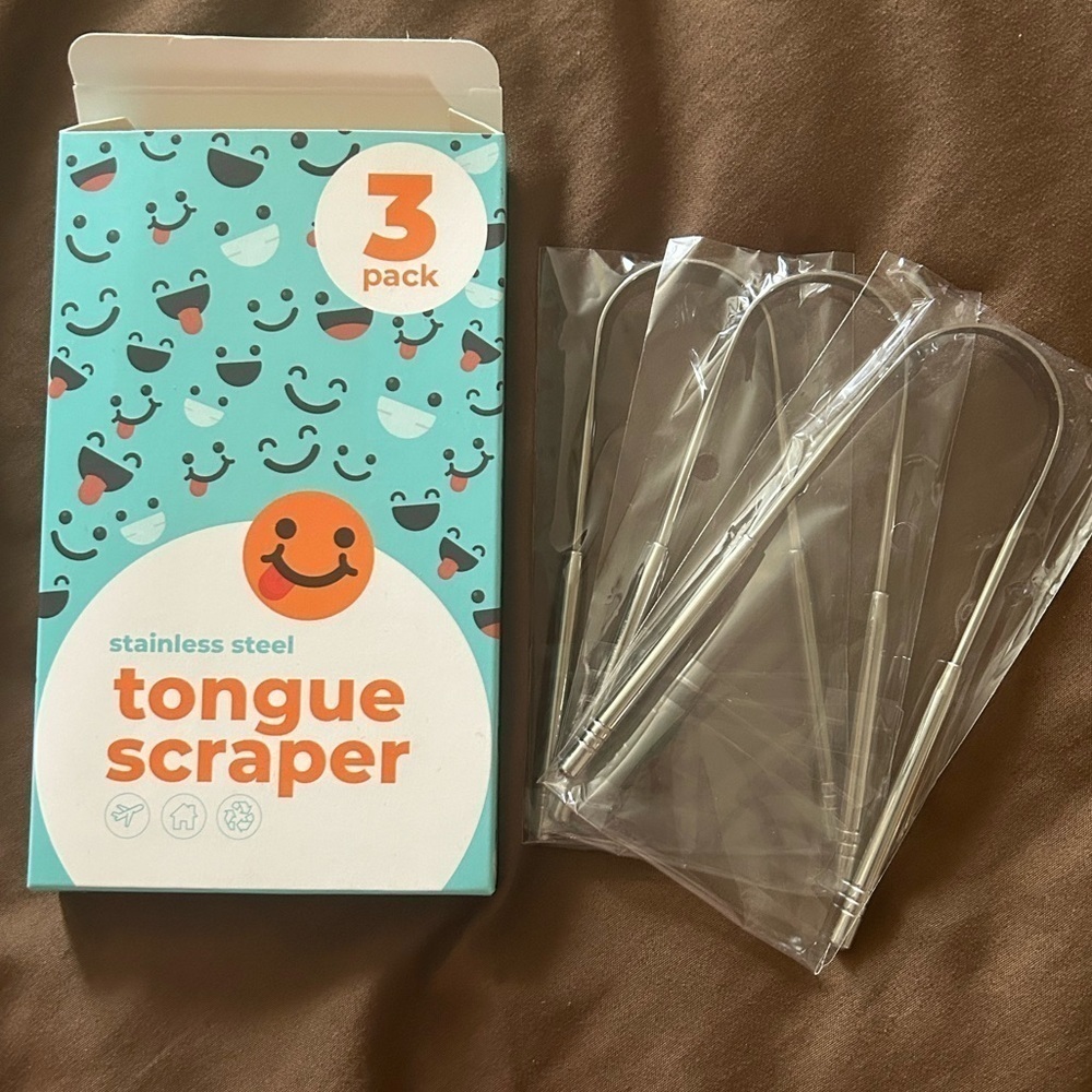 3 Pk Stainless Steel Medical Grade Tongue Scrapers | Reduce Bad Breath
